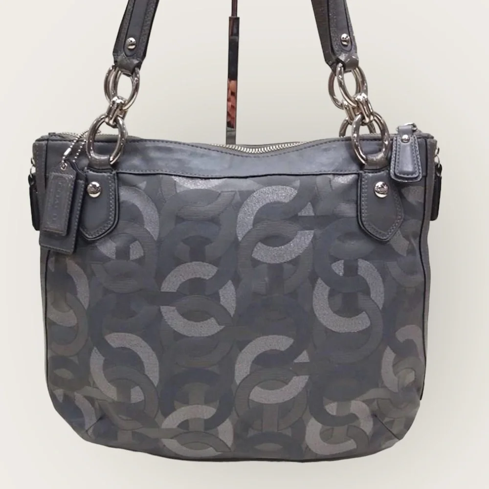 Coach Gray Monogram Hobo Shoulder Bag